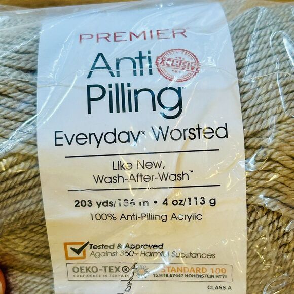 Premier Anti Pilling Everyday Worsted Yarn Chincilla 203 Yard Medium Lot of 4 - Picture 3 of 5